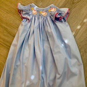 Smocked dress with angels